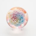 涌井梓「マーブル：赤いお花とパステルフラワーφ26.5mm」