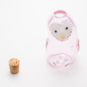 画像6: 涌井梓「ガラス瓶：ふくろうピンク」