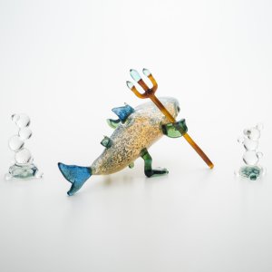 画像5: 清藤智子「シンカイサメマン（フトツノザメ）」※発送不可、KOBEとんぼ玉ミュージアム来館受取のみ可能