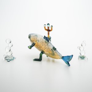 画像4: 清藤智子「シンカイサメマン（フトツノザメ）」※発送不可、KOBEとんぼ玉ミュージアム来館受取のみ可能