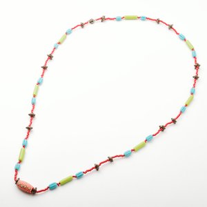 画像3: ホンマトモコ　「寄木細工モザイク玉のロングネックレス」