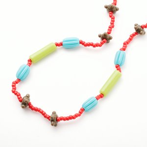 画像4: ホンマトモコ　「寄木細工モザイク玉のロングネックレス」