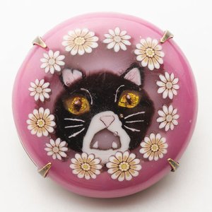 画像1: 古木晶子「ねこをのぞく時 ブローチ」