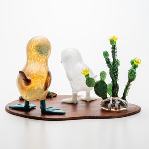 画像3: 清藤智子「アオアシカツオドリとガラパゴスウチワサボテン」