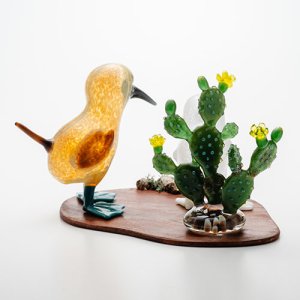 画像4: 清藤智子「アオアシカツオドリとガラパゴスウチワサボテン」