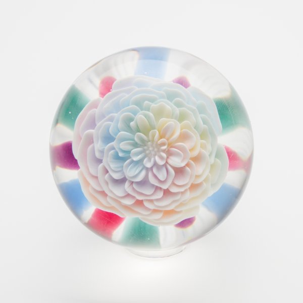 画像1: 涌井梓「マーブル：レースに閉じ込めたお花たちφ43mm」 (1)