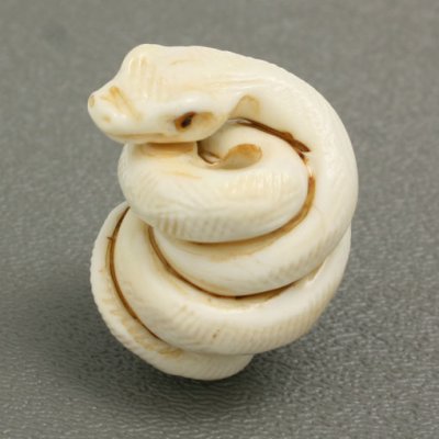 画像1: ローレン・スタンプ　Snake Ojime　（蛇緒締め）