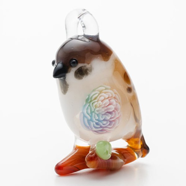 画像2: 涌井梓「雀(パステルフラワー)」 (2)