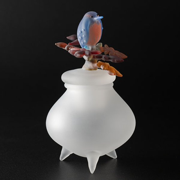 画像3: 渡邉恵子 「カワセミともみじ蓋物 1」 (3)